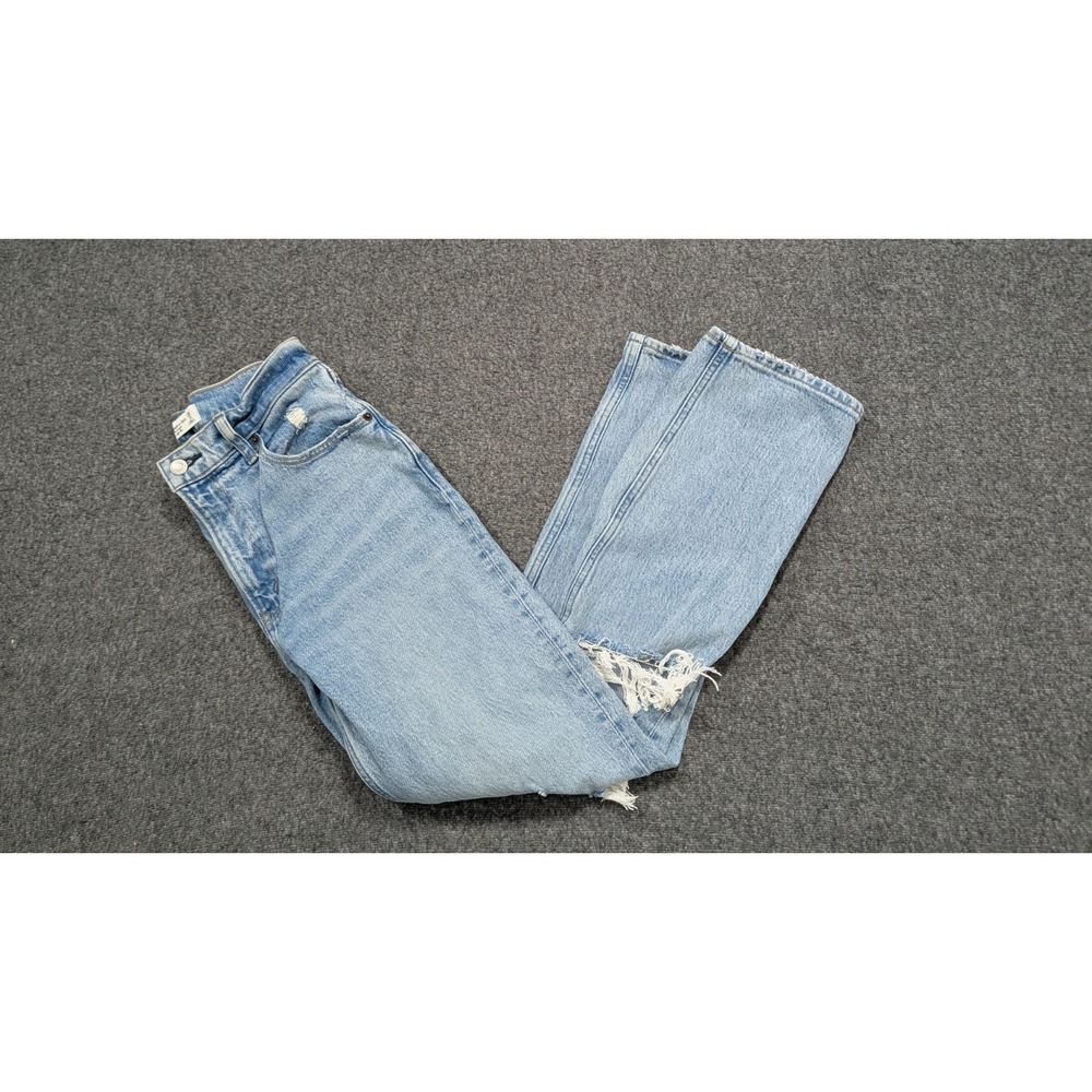 Abercrombie & Fitch Jeans Womens 26 Blue 90s Straight Ultra High Rise‎ Distress
